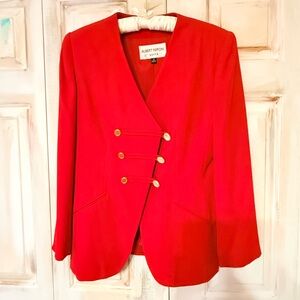Vintage Albert Nipon Women's Red Blazer and Skirt Set